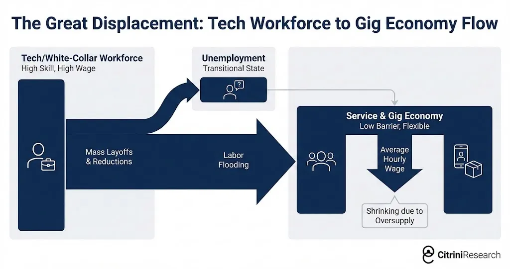AI 성능이 좋아질 수록 발생하는 '인간지능 대체의 나선형' 인포그래픽