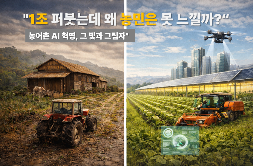 과연 AI가 농부의 삶을 바꿀 수 있을까? 매일 새벽같이 일어나 논밭을 오가는 60대 농민에게 '인공지능 대전환'이라는 말은 어떻게 들릴까. 정부는 2026년 예산만 1조 1,325억 원을 농업 AI에 쏟아붓겠다고 발표했다.